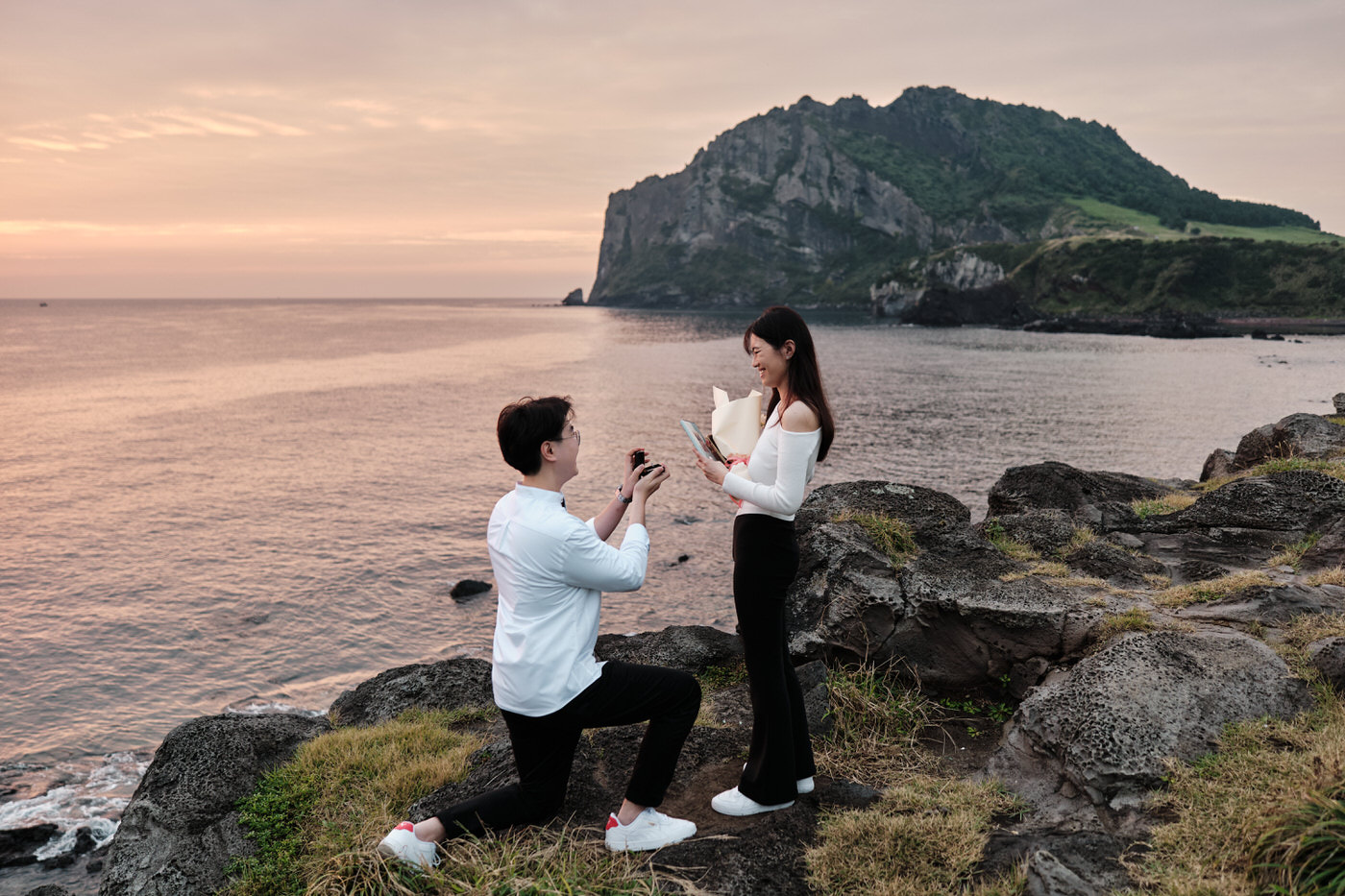 Seongsan Sunrise Peak Proposal - Jeju Island Photographer