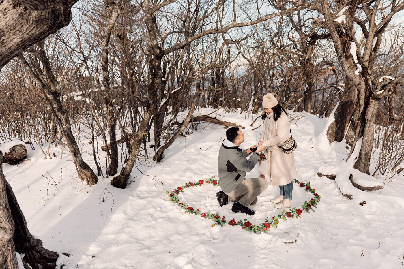 Snowy Proposal at Balwangsan Resort - Korea Photographer