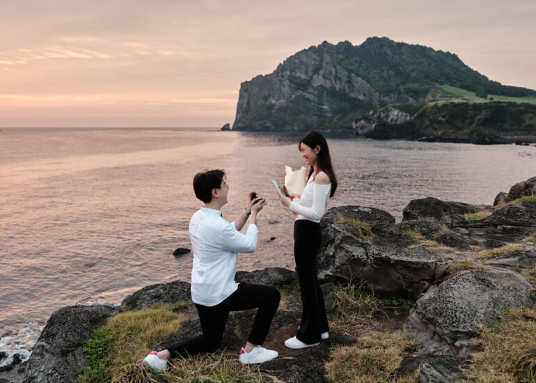 Seongsan Sunrise Peak Proposal - Jeju Island Photographer